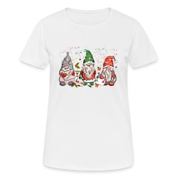 Süße Weihnachtszwerge in Karohüten, Weihnachtszwerge - Frauen T-Shirt atmungsaktiv - Weiß - Vorne - AI Model Female 172 dark (172cm)
