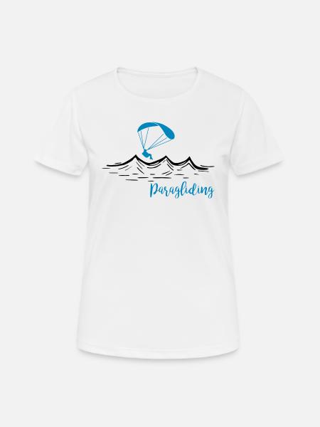 Über den Bergen_Paragliding - Frauen T-Shirt atmungsaktiv - Weiß