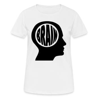 Brain in einem Kopf - Frauen T-Shirt atmungsaktiv - Weiß - Vorne - AI Model Female 172 dark (172cm)