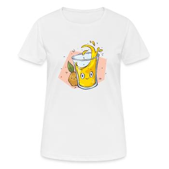 orange juice - Women's Breathable T-Shirt - white - Front - AI Model Female 172 dark (172cm)