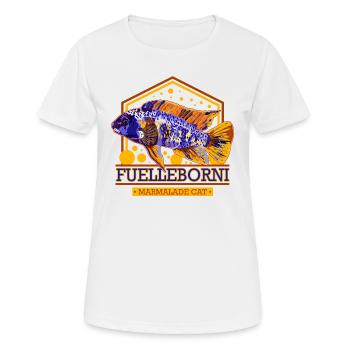Malawi Cichlide Fuelleborni Buntbarsch Aquarium - Frauen T-Shirt atmungsaktiv - Weiß - Vorne - AI Model Female 172 dark (172cm)