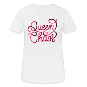 Queen of Chaos - Frauen T-Shirt atmungsaktiv - Weiß - Vorne - AI Model Female 172 dark (172cm)