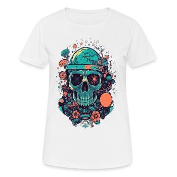 vecteur psychédélique crâne illustration magie Design - T-shirt respirant Femme - blanc - Devant - AI Model Female 172 dark (172cm)