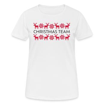 Elch Sterne Norwegen Ugly Christmas Team Santa - Frauen T-Shirt atmungsaktiv - Weiß - Vorne - AI Model Female 172 dark (172cm)