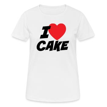 I Love Cake - Women's Breathable T-Shirt - white - Front - AI Model Female 172 dark (172cm)