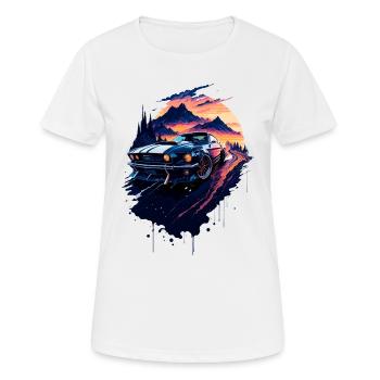 Klassischer Sportwagen - Frauen T-Shirt atmungsaktiv - Weiß - Vorne - AI Model Female 172 dark (172cm)