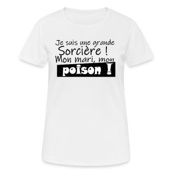Grande sorcière mari poison - T-shirt respirant Femme - blanc - Devant - AI Model Female 172 dark (172cm)