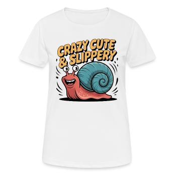 Crazy cute & slippery Süße Schnecke schleimig - Frauen T-Shirt atmungsaktiv - Weiß - Vorne - AI Model Female 172 dark (172cm)