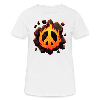 Brûler pour la paix - T-shirt respirant Femme - blanc - Devant - AI Model Female 172 dark (172cm)