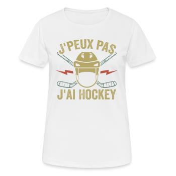 Ich kann nicht, ich habe eine originelle Hockey-Geschenkidee - Frauen T-Shirt atmungsaktiv - Weiß - Vorne - AI Model Female 172 dark (172cm)