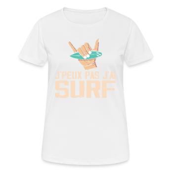 Je Peux Pas J'ai Surf - T-shirt respirant Femme - blanc - Devant - AI Model Female 172 dark (172cm)