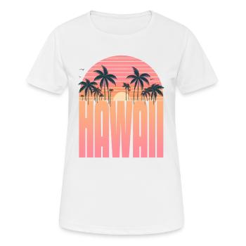 Sérénité au coucher du soleil tropical : l’ Aloha, Hawaï - T-shirt respirant Femme - blanc - Devant - AI Model Female 172 dark (172cm)