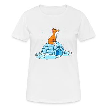 renard iglu hiver ploar comic - T-shirt respirant Femme - blanc - Devant - AI Model Female 172 dark (172cm)