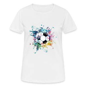 A eau explosion de couleur Splash Design Football - T-shirt respirant Femme - blanc - Devant - AI Model Female 172 dark (172cm)