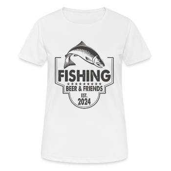 Fishing Beer & Friends Angeln Fischen Spruch - Frauen T-Shirt atmungsaktiv - Weiß - Vorne - AI Model Female 172 dark (172cm)