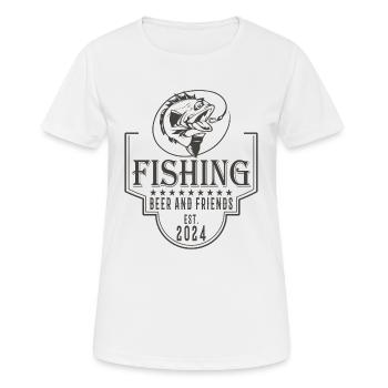 Fishing Beer and Friends Angeln Fischen - Frauen T-Shirt atmungsaktiv - Weiß - Vorne - AI Model Female 172 dark (172cm)
