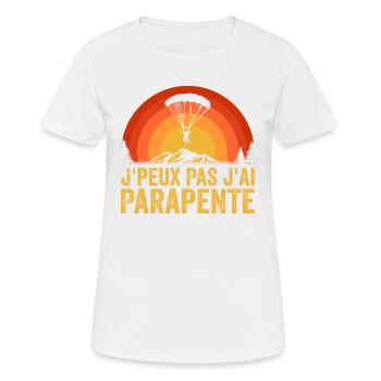 Ich kann nicht Gleitschirm, Gleitschirm Geschenk - Frauen T-Shirt atmungsaktiv - Weiß - Vorne - AI Model Female 172 dark (172cm)
