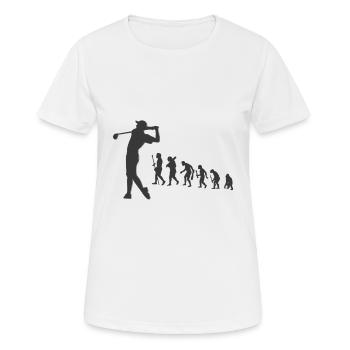 Evolution Golf Golfer Abschlag Entwicklung - Frauen T-Shirt atmungsaktiv - Weiß - Vorne - AI Model Female 172 dark (172cm)