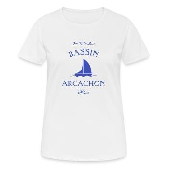 bassin arcachon - T-shirt respirant Femme - blanc - Devant - AI Model Female 172 dark (172cm)