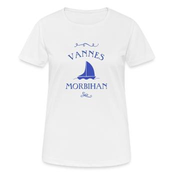 vannes morbihan bateau océan cadeau bretagne - T-shirt respirant Femme - blanc - Devant - AI Model Female 172 dark (172cm)