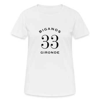 biganos 33 gironde cadeau t-shirt bassin arcachon - T-shirt respirant Femme - blanc - Devant - AI Model Female 172 dark (172cm)