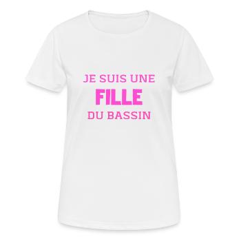 t shirt bassin d'arcachon fille du bassin noel - T-shirt respirant Femme - blanc - Devant - AI Model Female 172 dark (172cm)