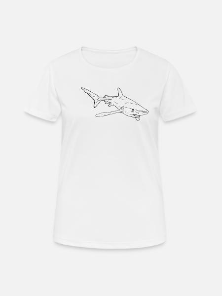 Shark T-Shirt - Women's Breathable T-Shirt - white