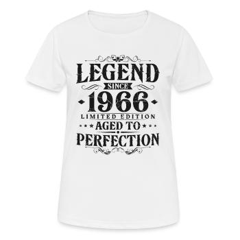 Légende depuis 1966 Vintage Born Anniversaire - T-shirt respirant Femme - blanc - Devant - AI Model Female 172 dark (172cm)