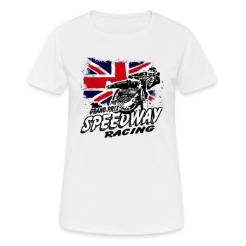 Speedway - Union Jack - UK Flag - Women's Breathable T-Shirt - white - Front - AI Model Female 172 dark (172cm)