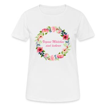 veganemaedchen2 - Frauen T-Shirt atmungsaktiv - Weiß - Vorne - AI Model Female 172 dark (172cm)