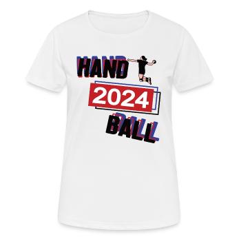 Handball Spielerin Team Turnier Mannschaft 2024 - Frauen T-Shirt atmungsaktiv - Weiß - Vorne - AI Model Female 172 dark (172cm)