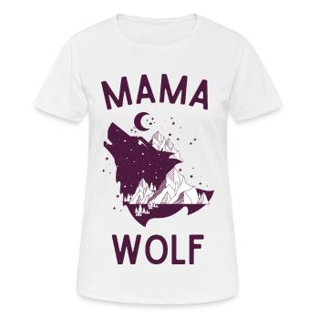 mama wolf - Women's Breathable T-Shirt - white - Front - AI Model Female 172 dark (172cm)