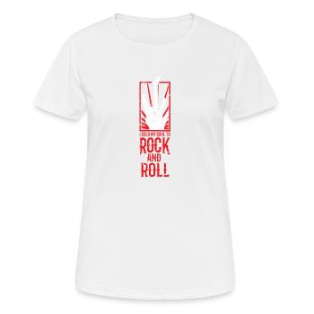 Rock and roll - Women's Breathable T-Shirt - white - Front - AI Model Female 172 dark (172cm)