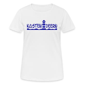 Küstendeern Aufschrift Blau - Frauen T-Shirt atmungsaktiv - Weiß - Vorne - AI Model Female 172 dark (172cm)