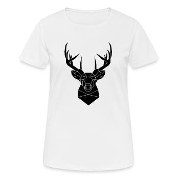 Hirsch Hirschkopf Tiere - Frauen T-Shirt atmungsaktiv - Weiß - Vorne - AI Model Female 172 dark (172cm)