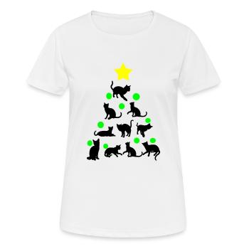 Kitty Xmas - Women's Breathable T-Shirt - white - Front - AI Model Female 172 dark (172cm)