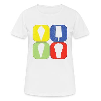 Crème glacée Été Plage Crème glacée Ambiances de vacances - T-shirt respirant Femme - blanc - Devant - AI Model Female 172 dark (172cm)