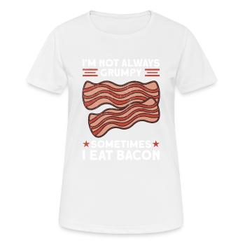 Funny Bacon Saying Crispy Bacon junk Food - Women's Breathable T-Shirt - white - Front - AI Model Female 172 dark (172cm)