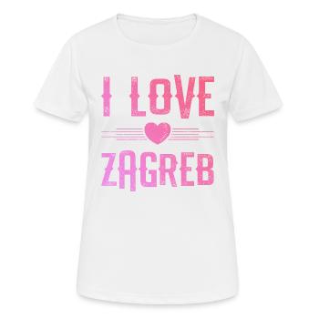 J’aime Zagreb - T-shirt respirant Femme - blanc - Devant - AI Model Female 172 dark (172cm)