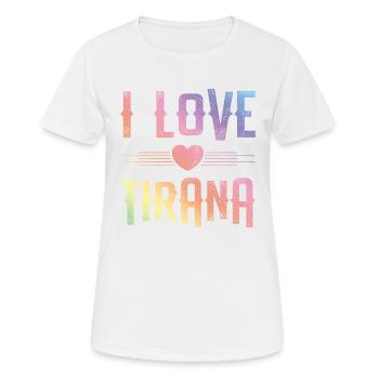 I Love Tirana - Women's Breathable T-Shirt - white - Front - AI Model Female 172 dark (172cm)
