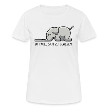 Elefant - zu faul sich zu bewegen - Frauen T-Shirt atmungsaktiv - Weiß - Vorne - AI Model Female 172 dark (172cm)