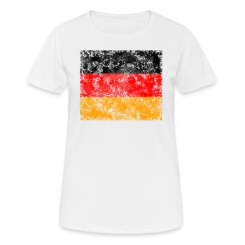 Deutschland Flagge Vintage mit Crunsh Effekt - Frauen T-Shirt atmungsaktiv - Weiß - Vorne - AI Model Female 172 dark (172cm)