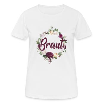 Braut vintage Hochzeit Junggesellenabschied JGA - Frauen T-Shirt atmungsaktiv - Weiß - Vorne - AI Model Female 172 dark (172cm)