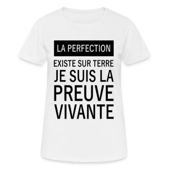 la perfection existe sur terre - Frauen T-Shirt atmungsaktiv - Weiß - Vorne - AI Model Female 172 dark (172cm)