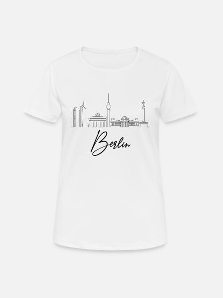 Berlin - Frauen T-Shirt atmungsaktiv - Weiß