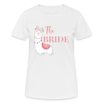 Mariée Mariée à être mariage Alpaga Lama JGA - T-shirt respirant Femme - blanc - Devant - AI Model Female 172 dark (172cm)