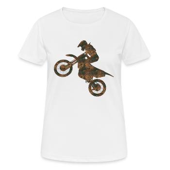 Rost Motocross - Frauen T-Shirt atmungsaktiv - Weiß - Vorne - AI Model Female 172 dark (172cm)