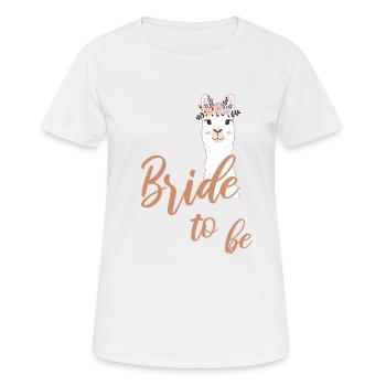 Mariée à être mariée Alpaga Lama JGA bachelorette - T-shirt respirant Femme - blanc - Devant - AI Model Female 172 dark (172cm)