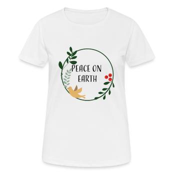 Peace on Earth - Women's Breathable T-Shirt - white - Front - AI Model Female 172 dark (172cm)