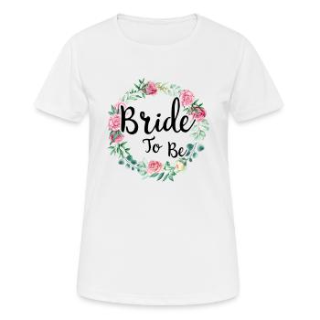 Mariée à être mariée couronne de fleurs fleurs fiançailles JGA - T-shirt respirant Femme - blanc - Devant - AI Model Female 172 dark (172cm)